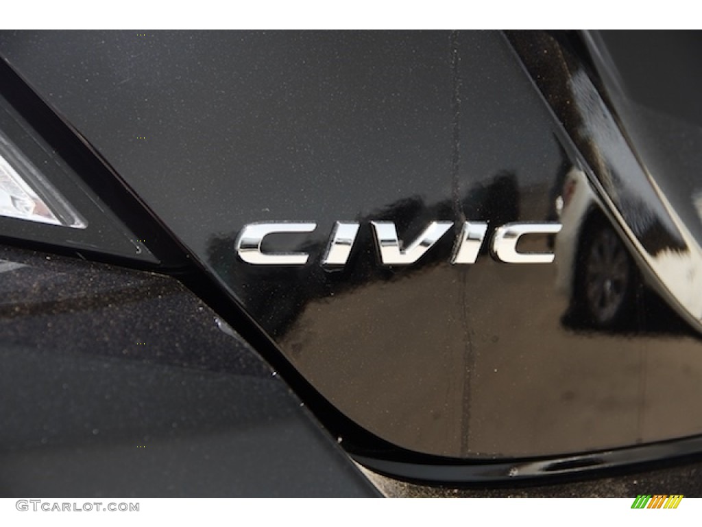 2016 Civic LX-P Coupe - Crystal Black Pearl / Black/Ivory photo #3