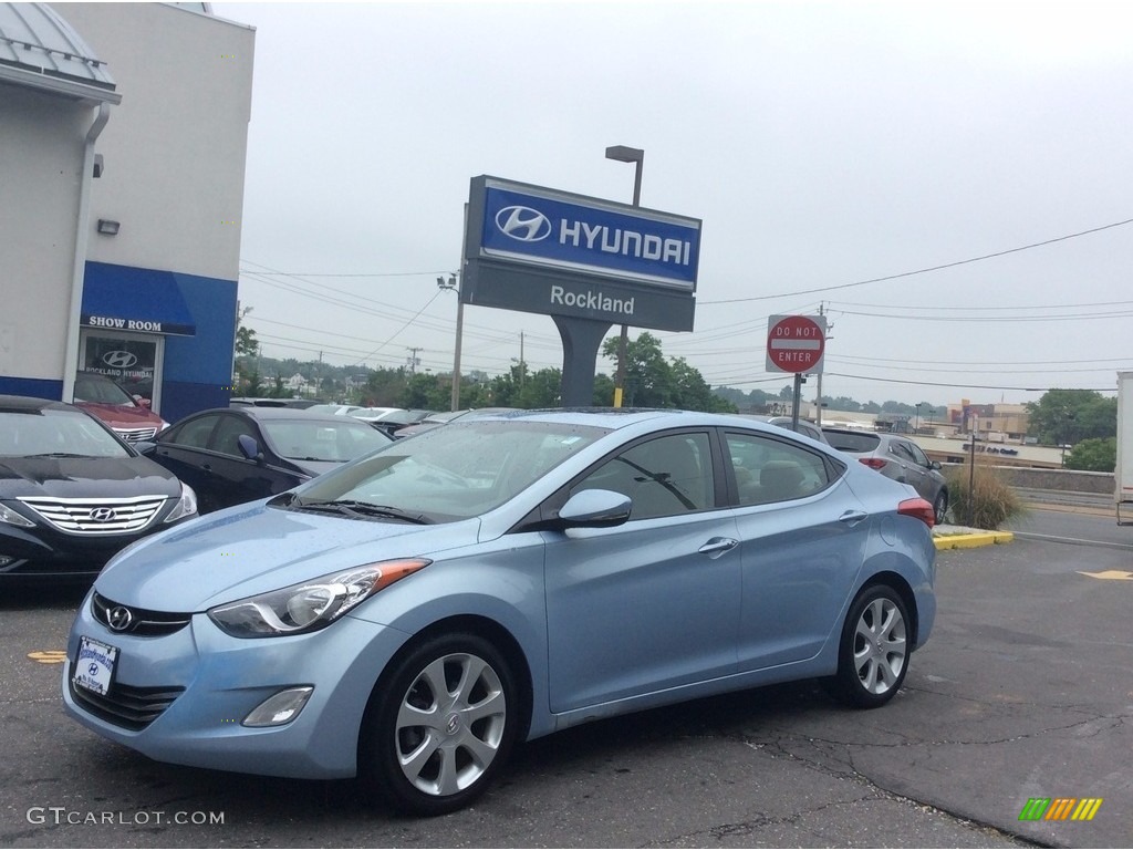 2013 Elantra Limited - Blue Sky Metallic / Beige photo #1