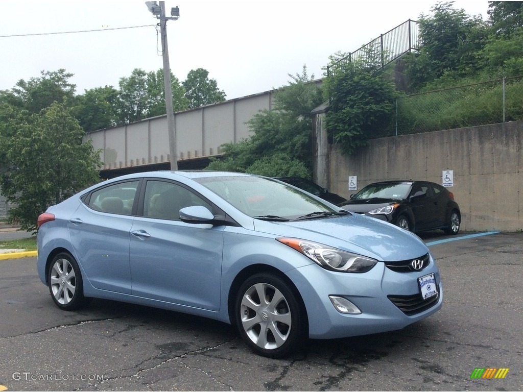2013 Elantra Limited - Blue Sky Metallic / Beige photo #3