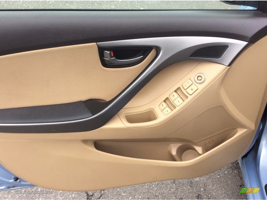 2013 Elantra Limited - Blue Sky Metallic / Beige photo #7