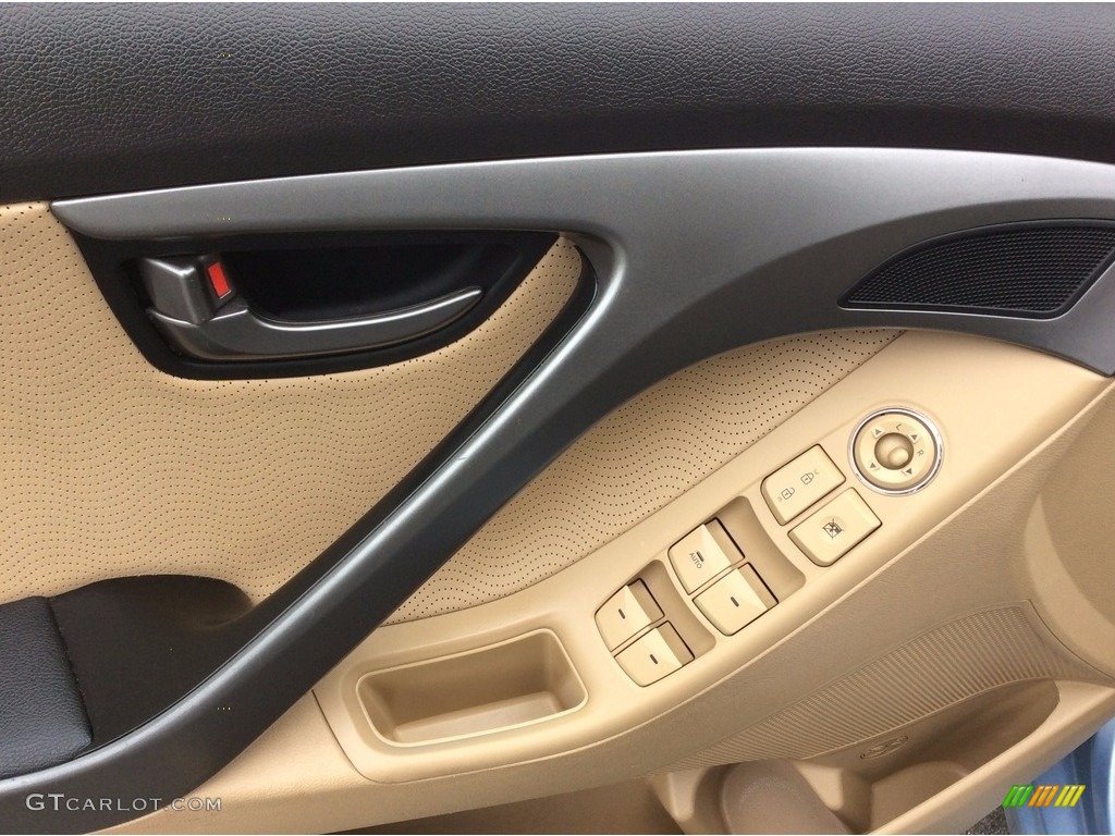 2013 Elantra Limited - Blue Sky Metallic / Beige photo #8