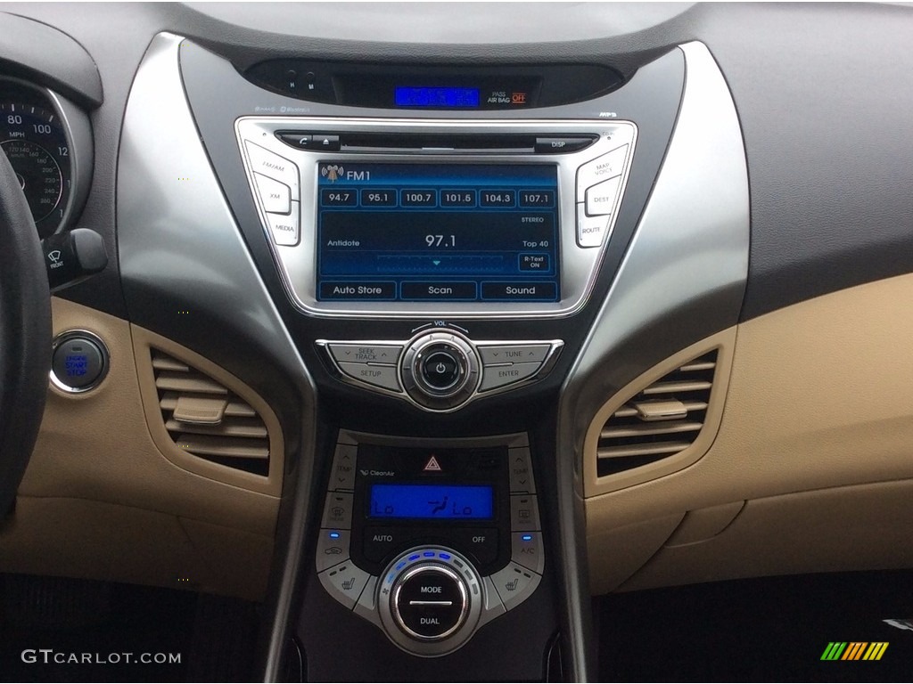 2013 Elantra Limited - Blue Sky Metallic / Beige photo #15