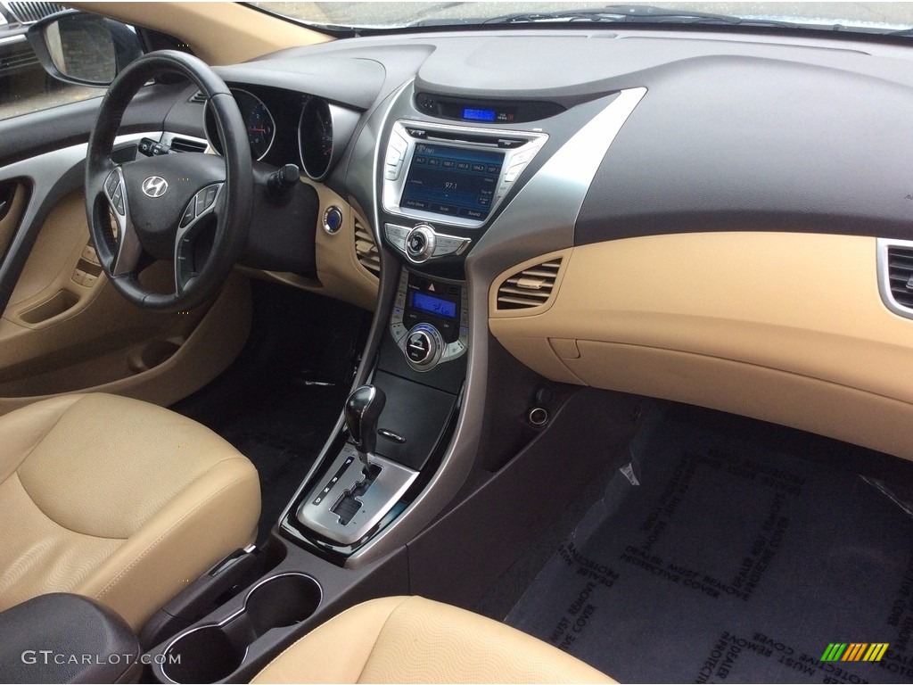 2013 Elantra Limited - Blue Sky Metallic / Beige photo #27