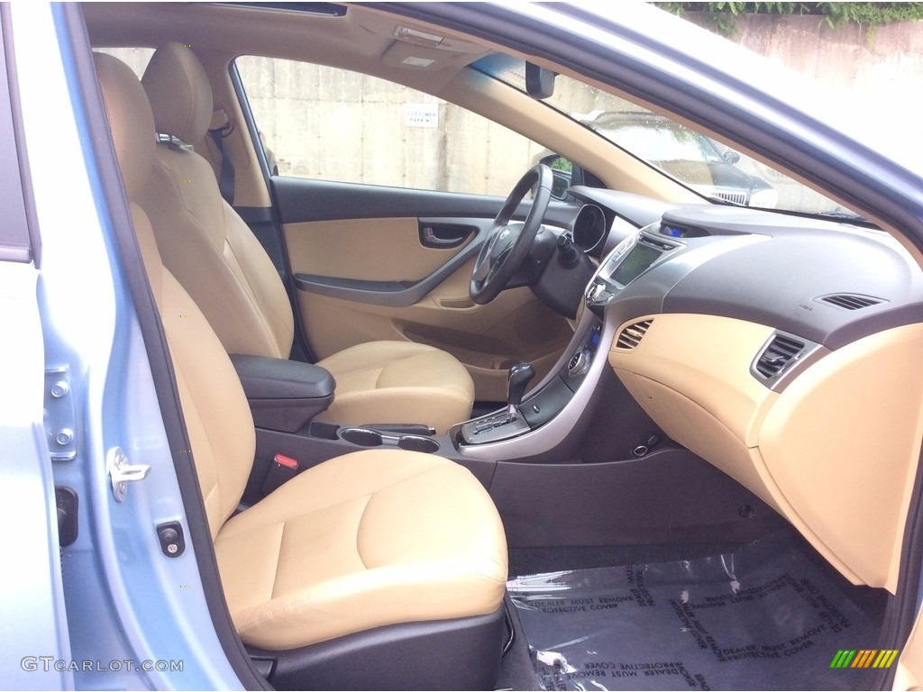 2013 Elantra Limited - Blue Sky Metallic / Beige photo #28