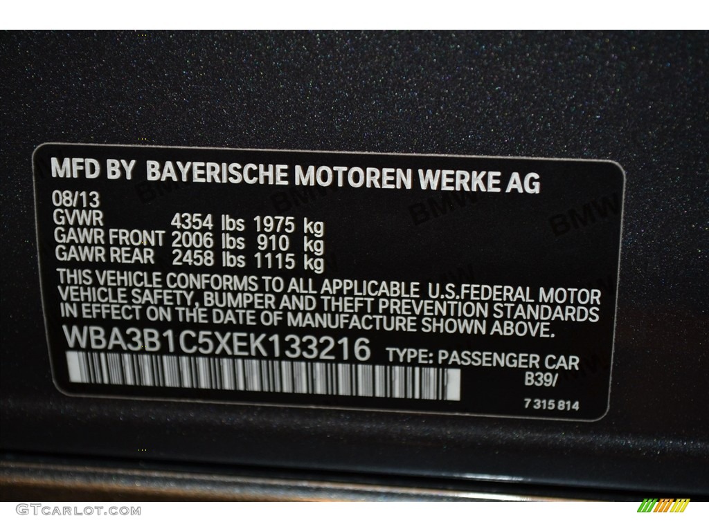 2014 3 Series 320i Sedan - Mineral Grey Metallic / Black photo #28