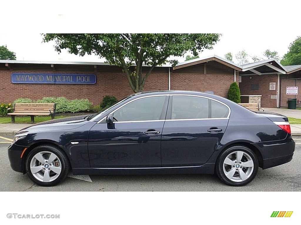 2008 5 Series 528xi Sedan - Monaco Blue Metallic / Cream Beige Dakota Leather photo #2