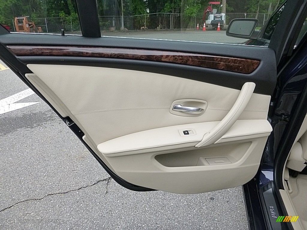 2008 5 Series 528xi Sedan - Monaco Blue Metallic / Cream Beige Dakota Leather photo #11