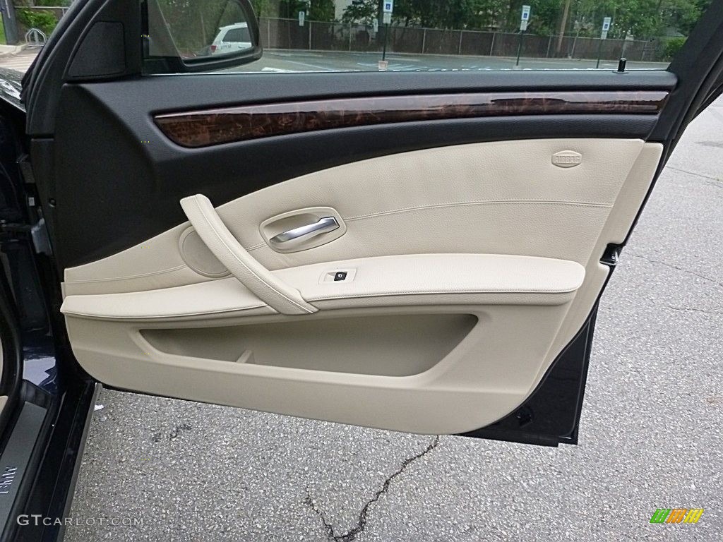 2008 5 Series 528xi Sedan - Monaco Blue Metallic / Cream Beige Dakota Leather photo #14