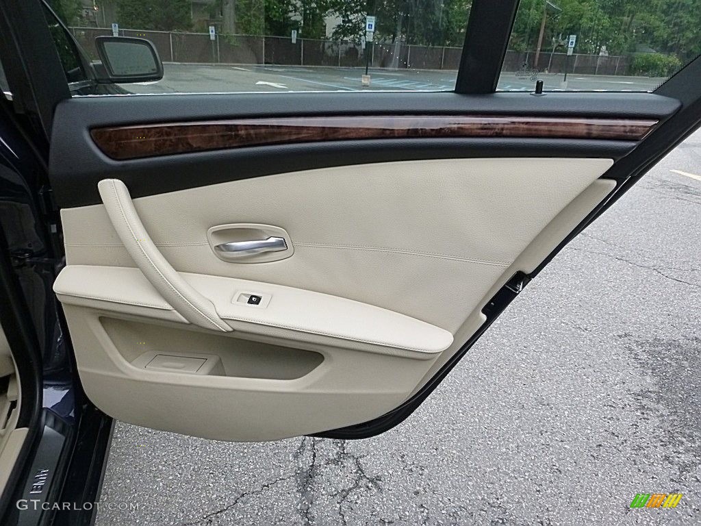 2008 5 Series 528xi Sedan - Monaco Blue Metallic / Cream Beige Dakota Leather photo #17