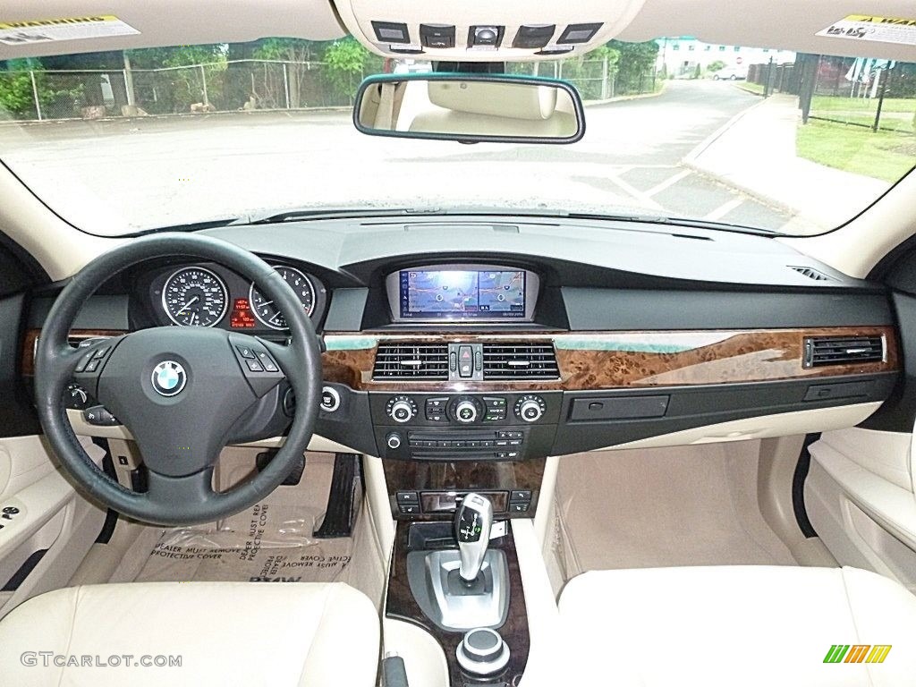 2008 5 Series 528xi Sedan - Monaco Blue Metallic / Cream Beige Dakota Leather photo #22