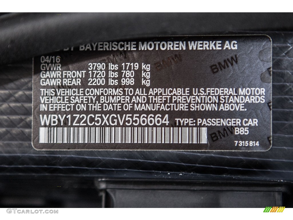 2016 BMW i3 Standard i3 Model Color Code Photos