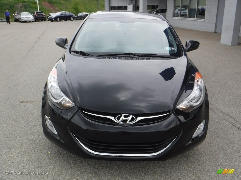 2012 Elantra GLS - Midnight Black / Gray photo #4
