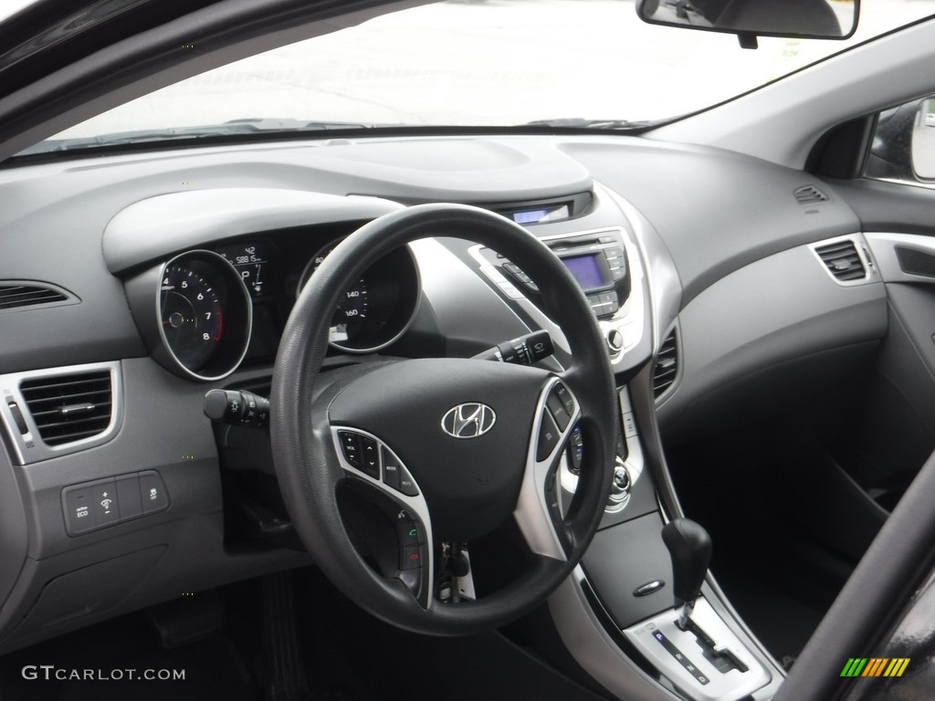 2012 Elantra GLS - Midnight Black / Gray photo #11