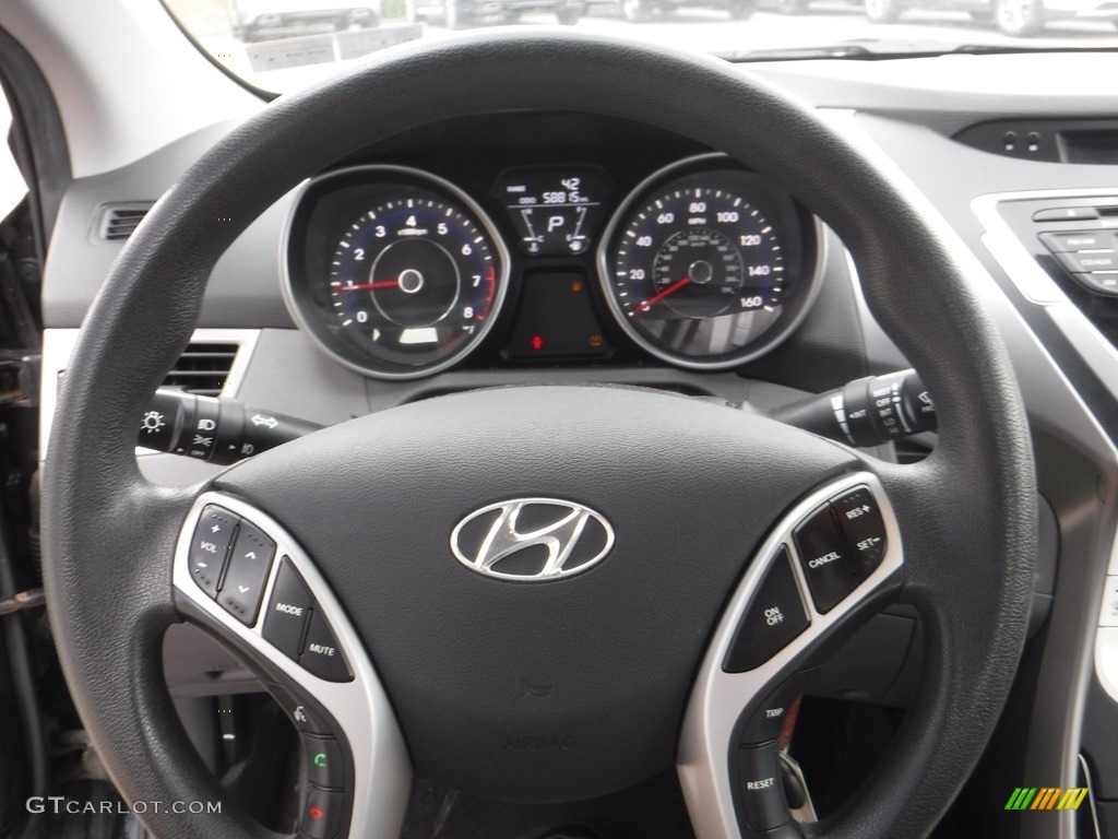 2012 Elantra GLS - Midnight Black / Gray photo #15