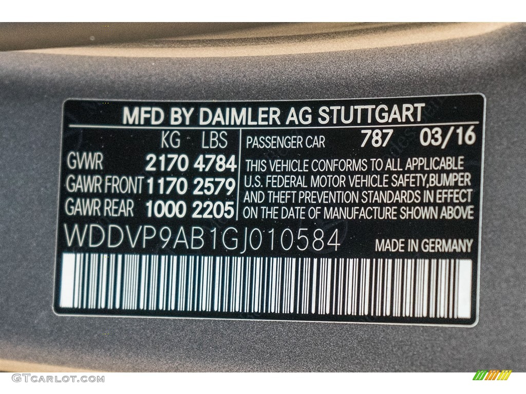 2016 B Color Code 787 for Mountain Grey Metallic Photo #113490287
