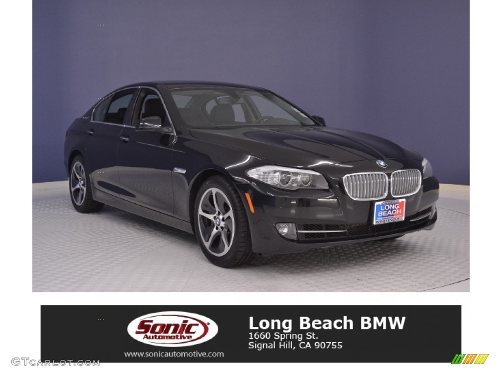 2013 5 Series ActiveHybrid 5 - Black Sapphire Metallic / Black photo #1