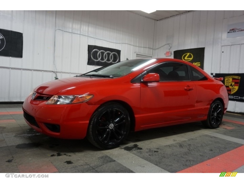 2006 Civic Si Coupe - Habanero Red Pearl / Black photo #2