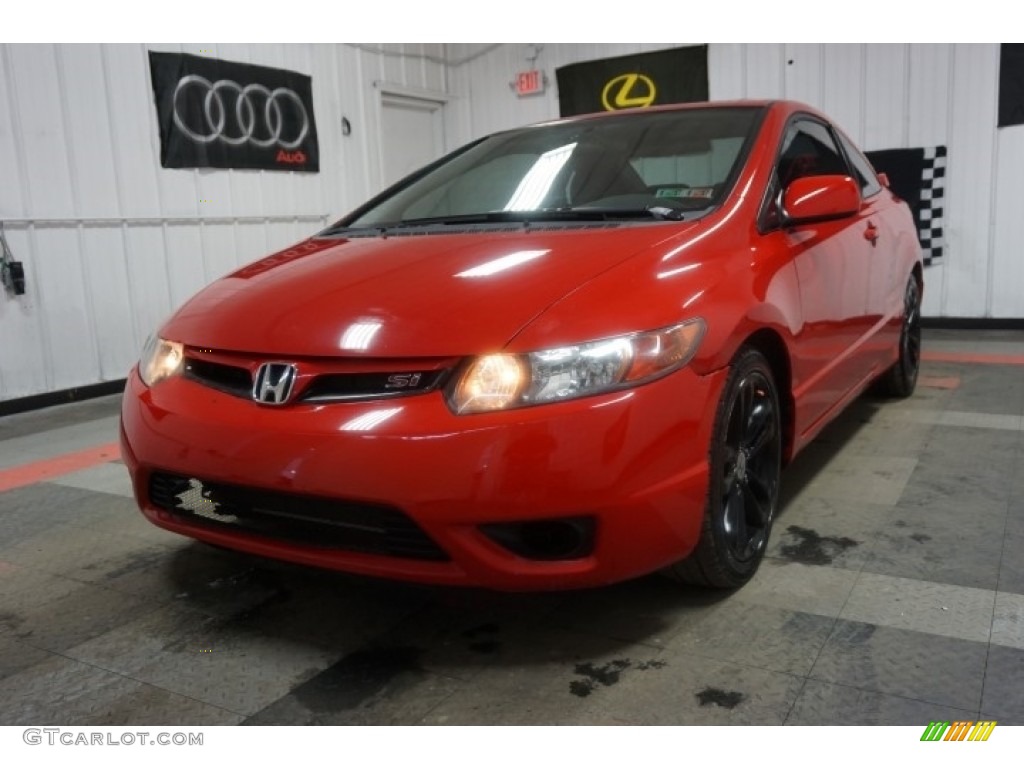 2006 Civic Si Coupe - Habanero Red Pearl / Black photo #3