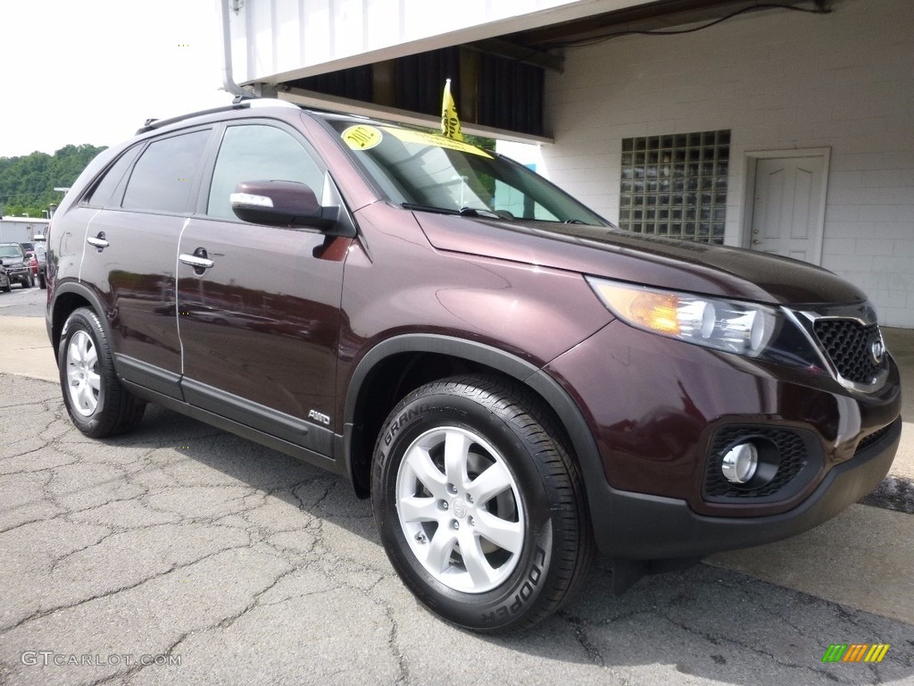 2012 Sorento LX AWD - Dark Cherry / Gray photo #8