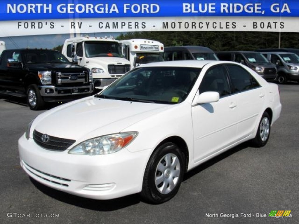 2002 Camry LE - Super White / Stone photo #1