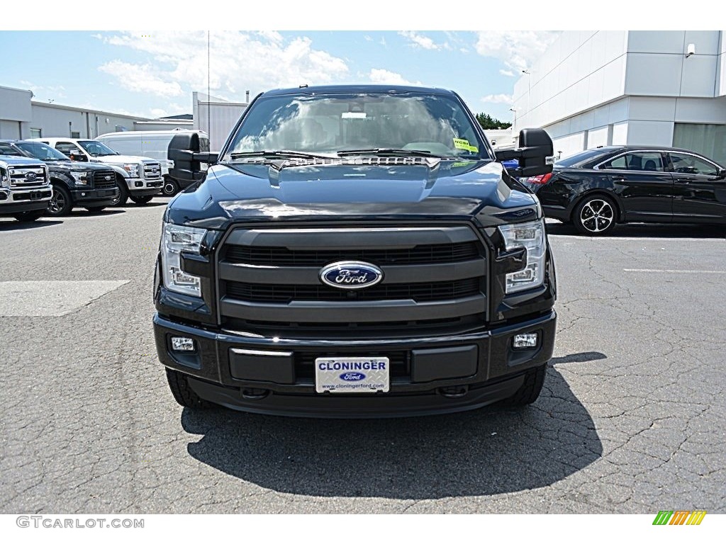 2016 F150 Lariat SuperCrew 4x4 - Shadow Black / Black photo #4