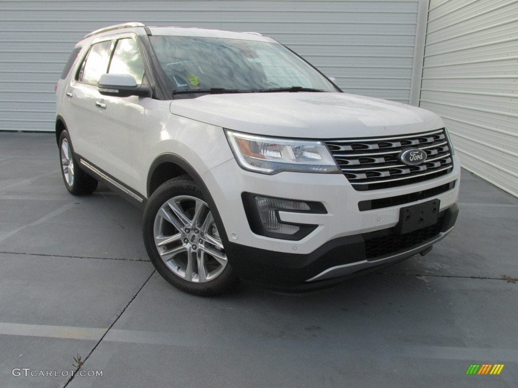 White Platinum Metallic Tri-Coat Ford Explorer