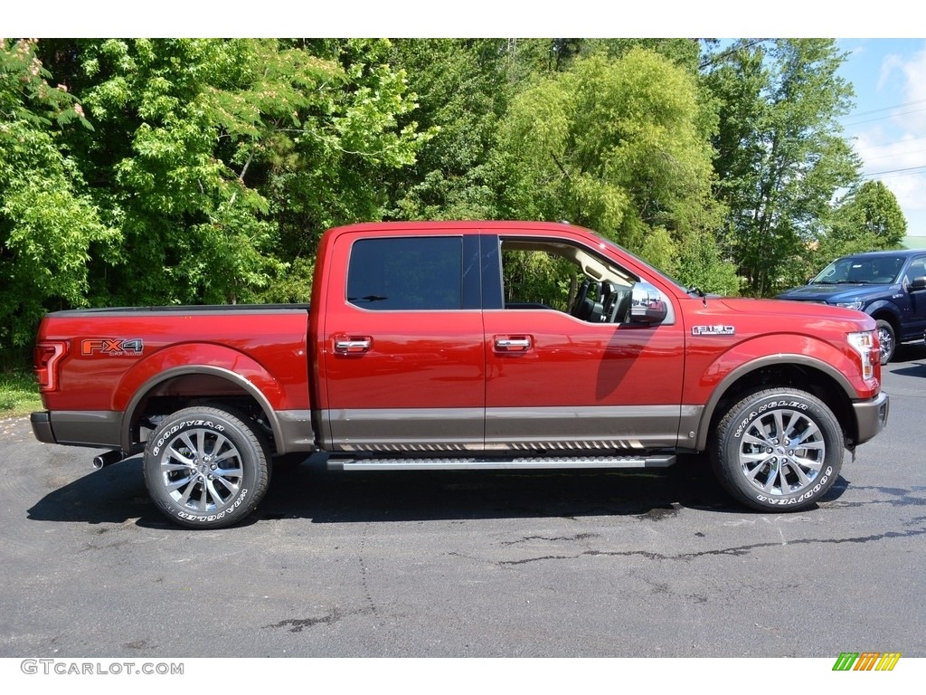 2016 F150 Lariat SuperCrew 4x4 - Ruby Red / Medium Light Camel photo #2