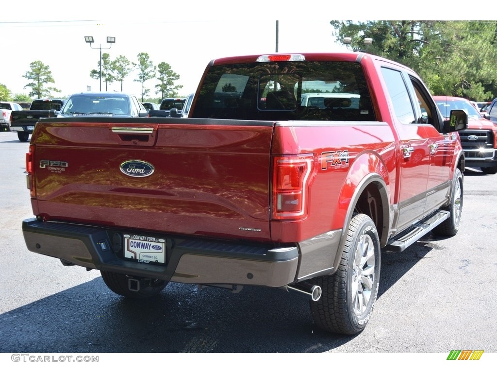 2016 F150 Lariat SuperCrew 4x4 - Ruby Red / Medium Light Camel photo #3