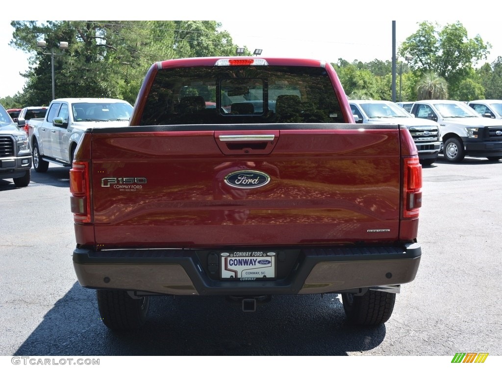 2016 F150 Lariat SuperCrew 4x4 - Ruby Red / Medium Light Camel photo #4