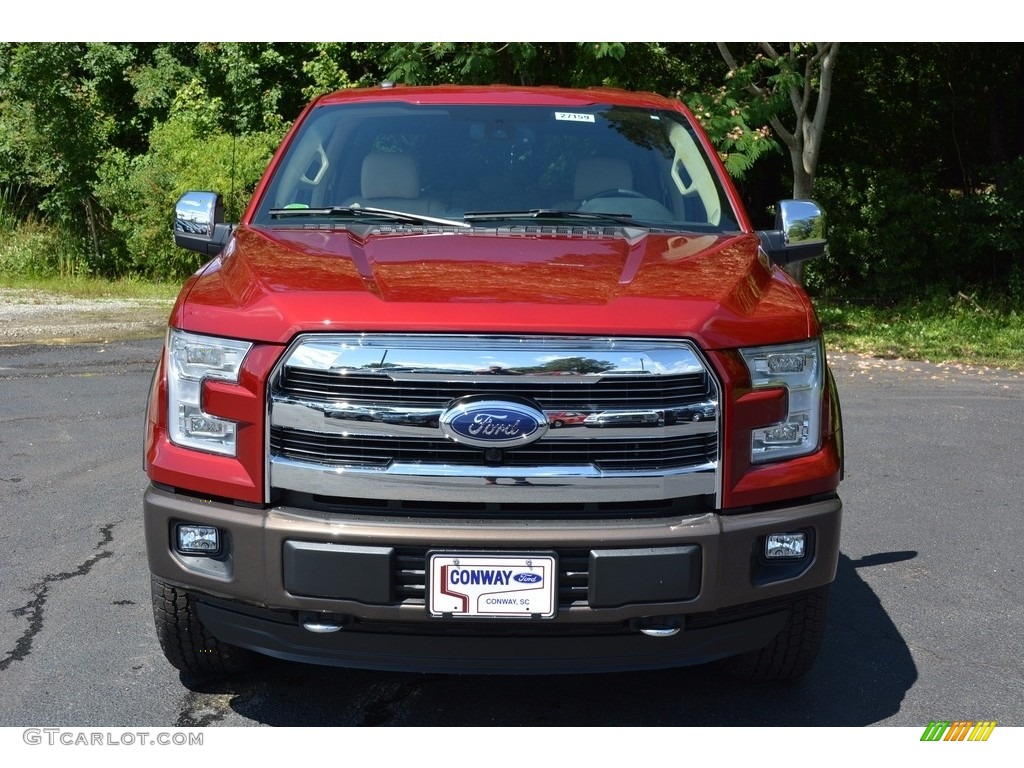 2016 F150 Lariat SuperCrew 4x4 - Ruby Red / Medium Light Camel photo #11