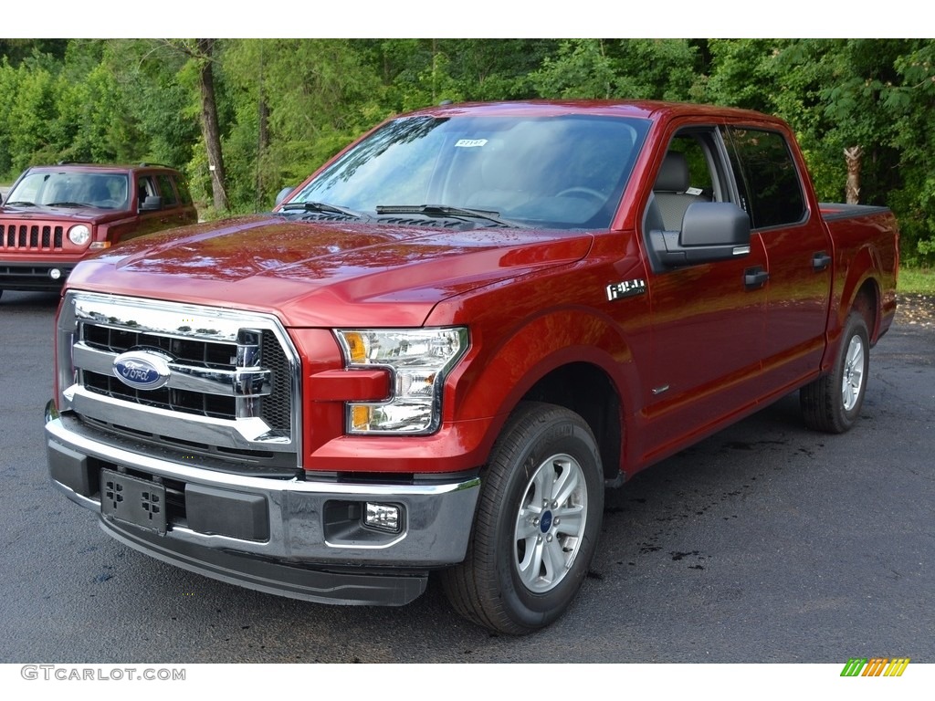 2016 F150 XLT SuperCrew - Ruby Red / Medium Earth Gray photo #9