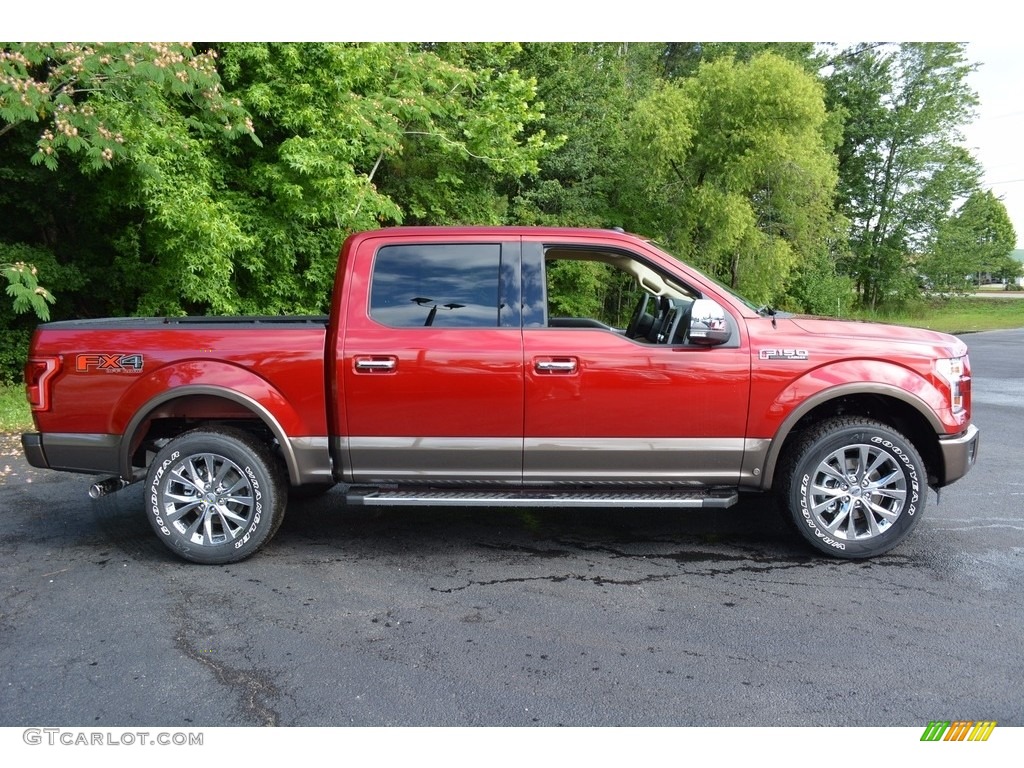 2016 F150 Lariat SuperCrew 4x4 - Ruby Red / Medium Light Camel photo #2