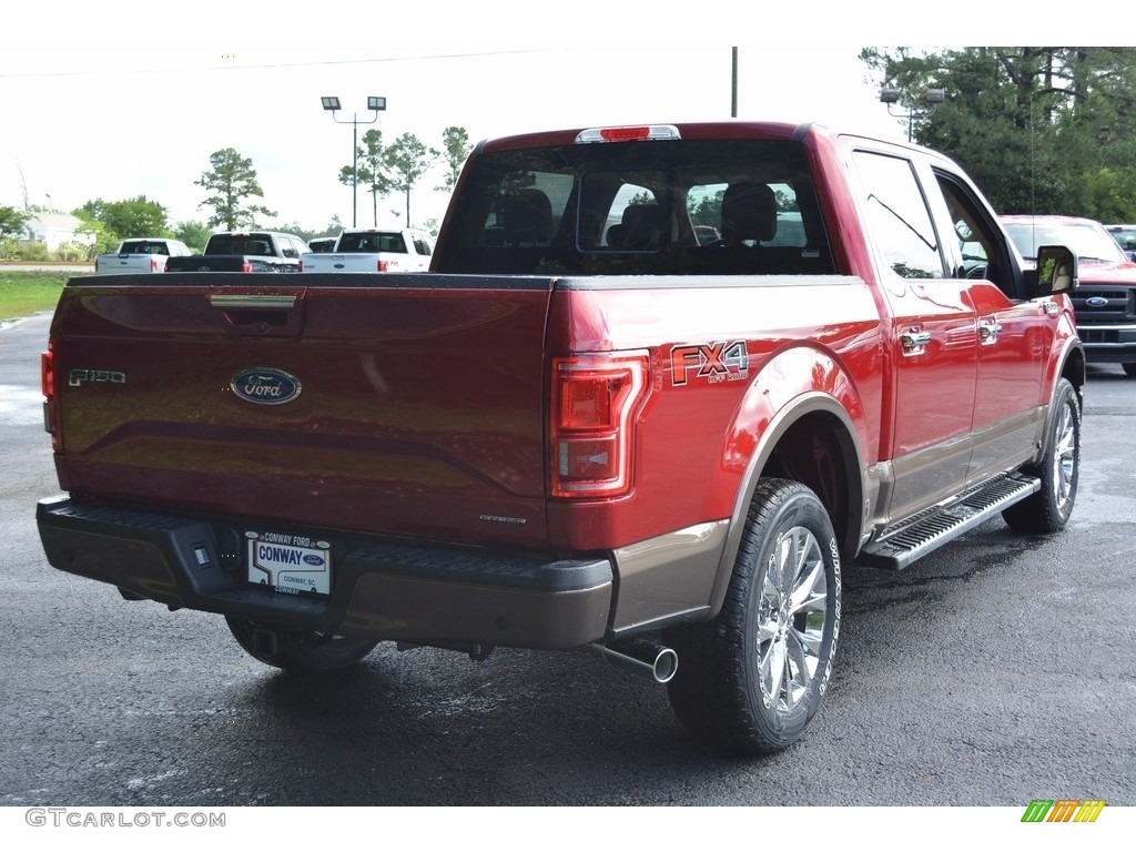 2016 F150 Lariat SuperCrew 4x4 - Ruby Red / Medium Light Camel photo #3