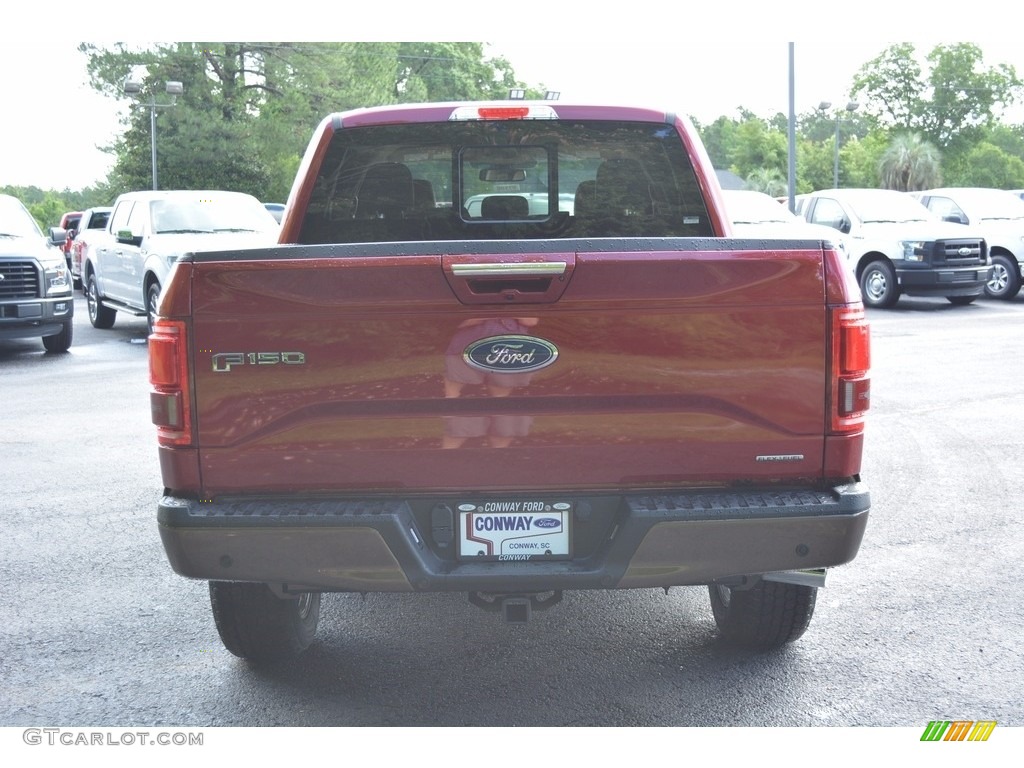 2016 F150 Lariat SuperCrew 4x4 - Ruby Red / Medium Light Camel photo #4