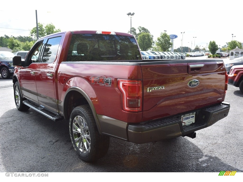 2016 F150 Lariat SuperCrew 4x4 - Ruby Red / Medium Light Camel photo #7