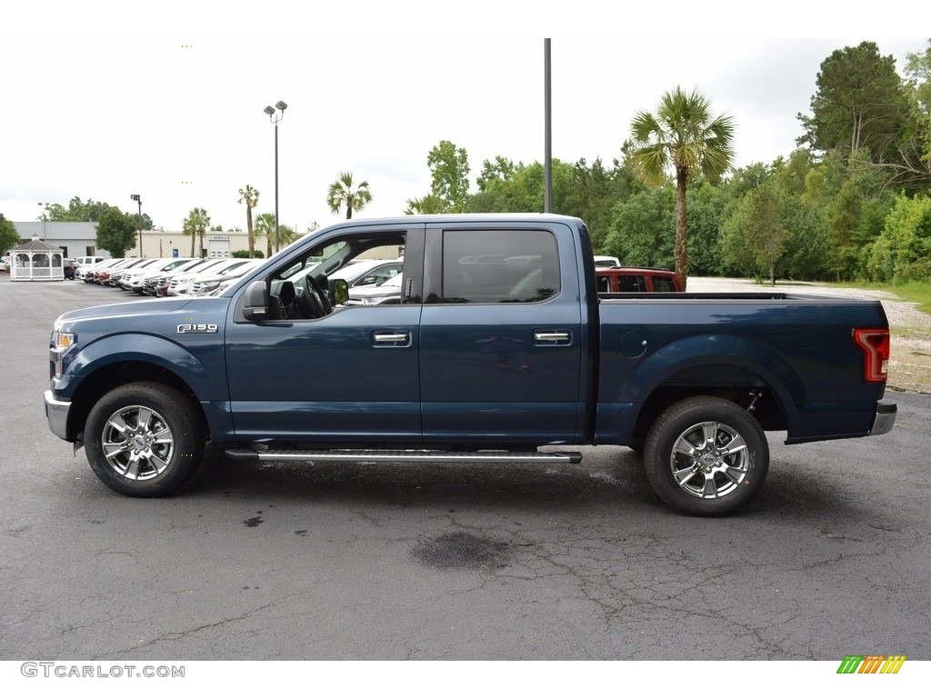 2016 F150 XLT SuperCrew - Blue Jeans / Medium Earth Gray photo #8