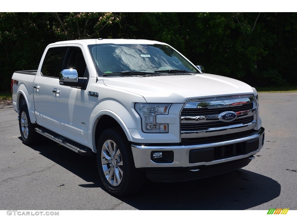 2016 F150 Lariat SuperCrew 4x4 - Oxford White / Medium Earth Gray photo #1