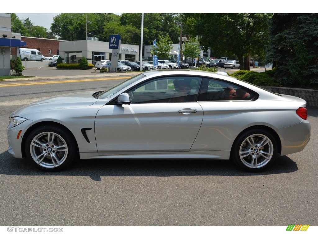 2016 4 Series 428i xDrive Coupe - Glacier Silver Metallic / Coral Red photo #5