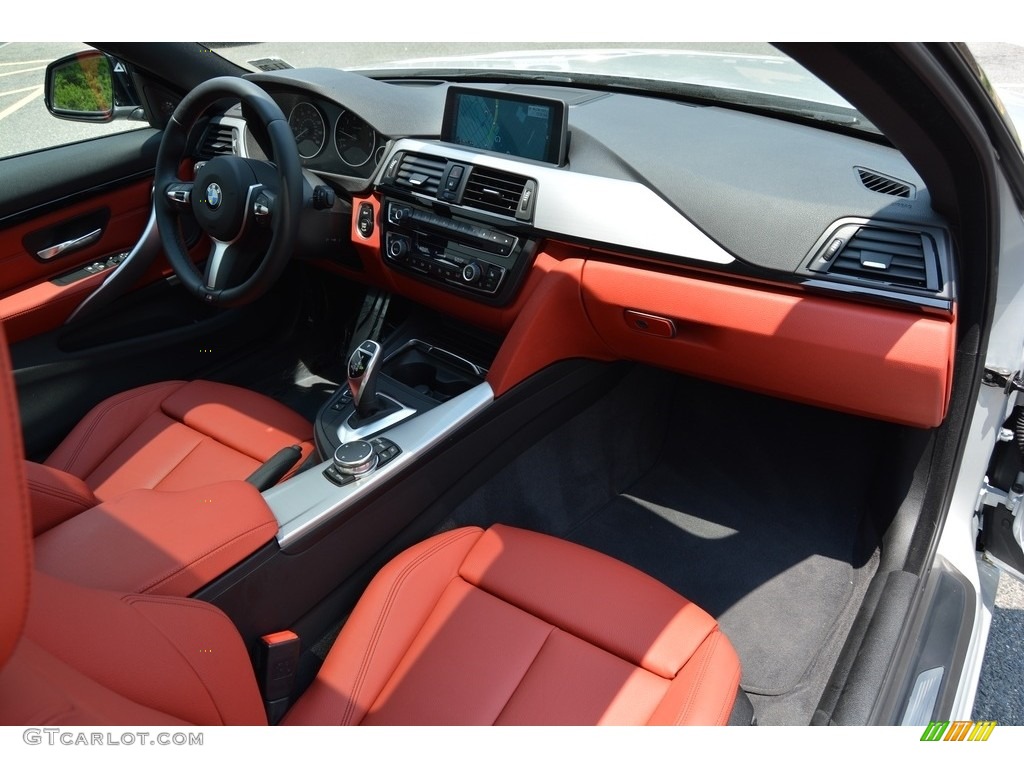 2016 4 Series 428i xDrive Coupe - Glacier Silver Metallic / Coral Red photo #27