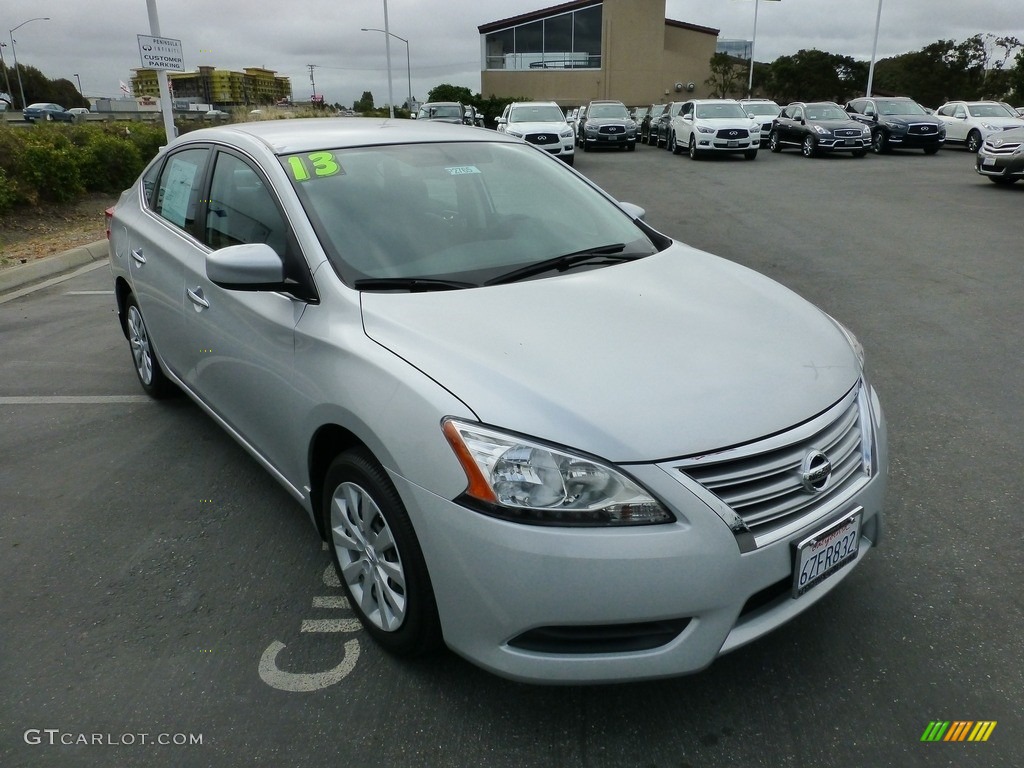 2013 Sentra SV - Brilliant Silver Metallic / Charcoal photo #1