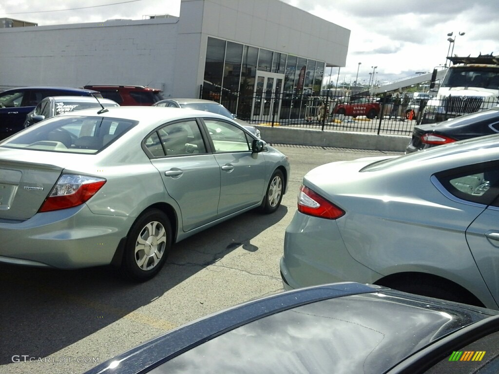 2012 Civic Hybrid-L Sedan - Green Opal Metallic / Stone photo #5