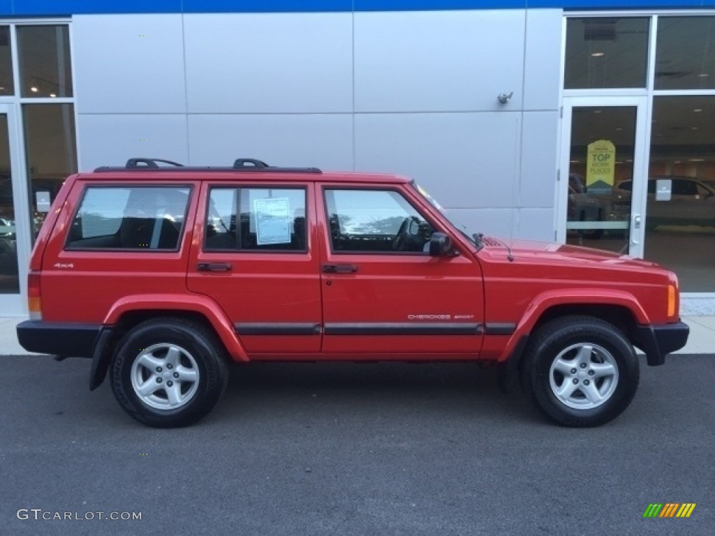 2001 Cherokee Sport 4x4 - Flame Red / Agate photo #2