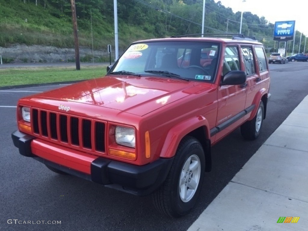 2001 Cherokee Sport 4x4 - Flame Red / Agate photo #4