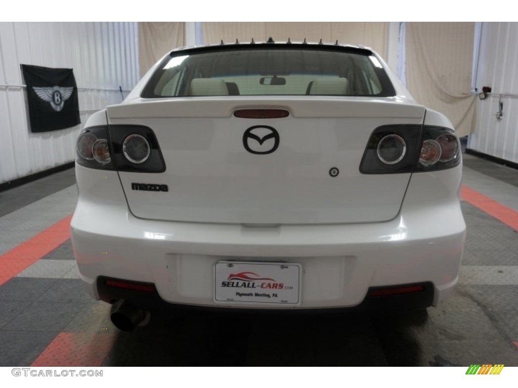 2007 MAZDA3 i Sport Sedan - Rally White / Beige photo #9