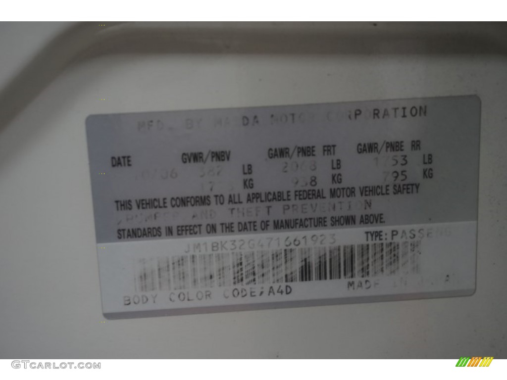2007 MAZDA3 i Sport Sedan - Rally White / Beige photo #15