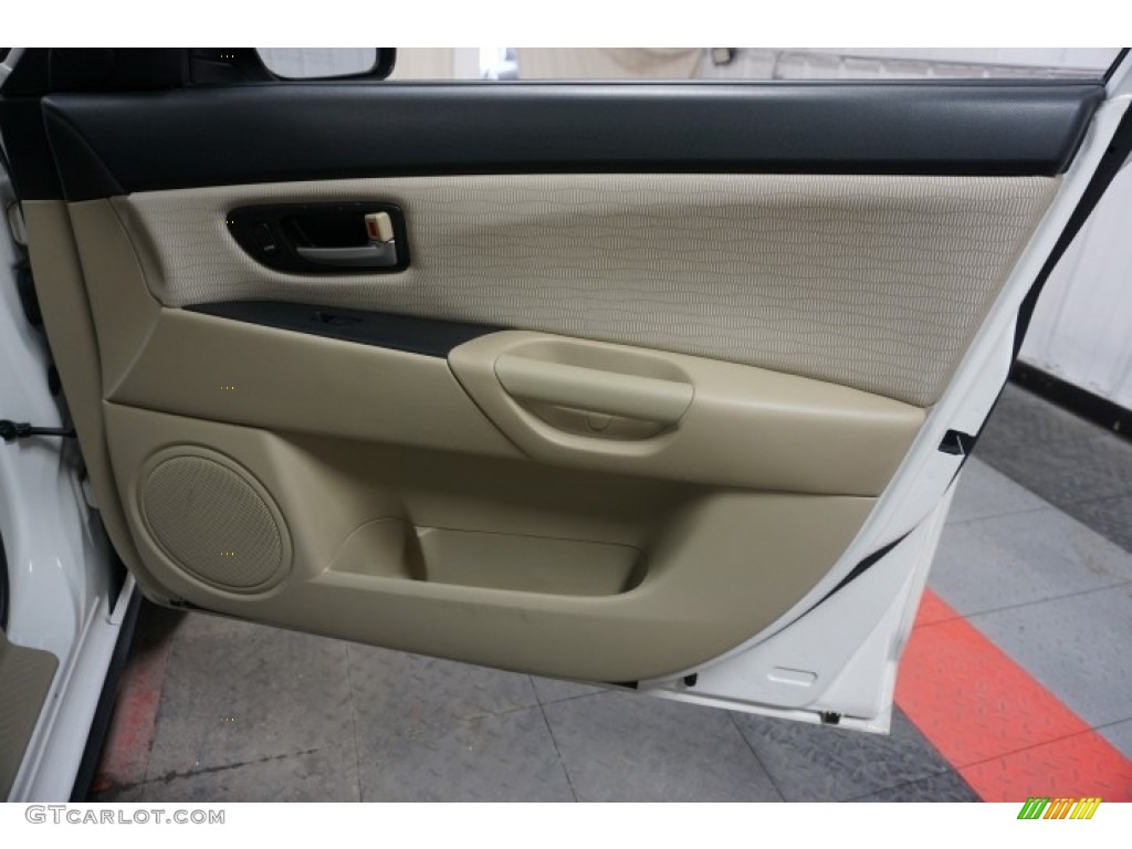 2007 MAZDA3 i Sport Sedan - Rally White / Beige photo #18