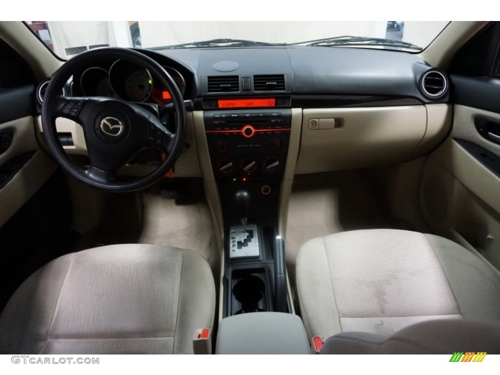 2007 MAZDA3 i Sport Sedan - Rally White / Beige photo #26
