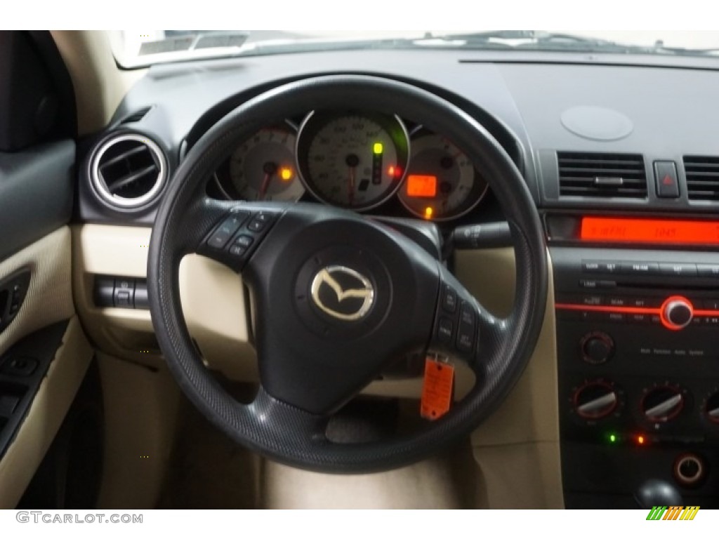 2007 MAZDA3 i Sport Sedan - Rally White / Beige photo #28