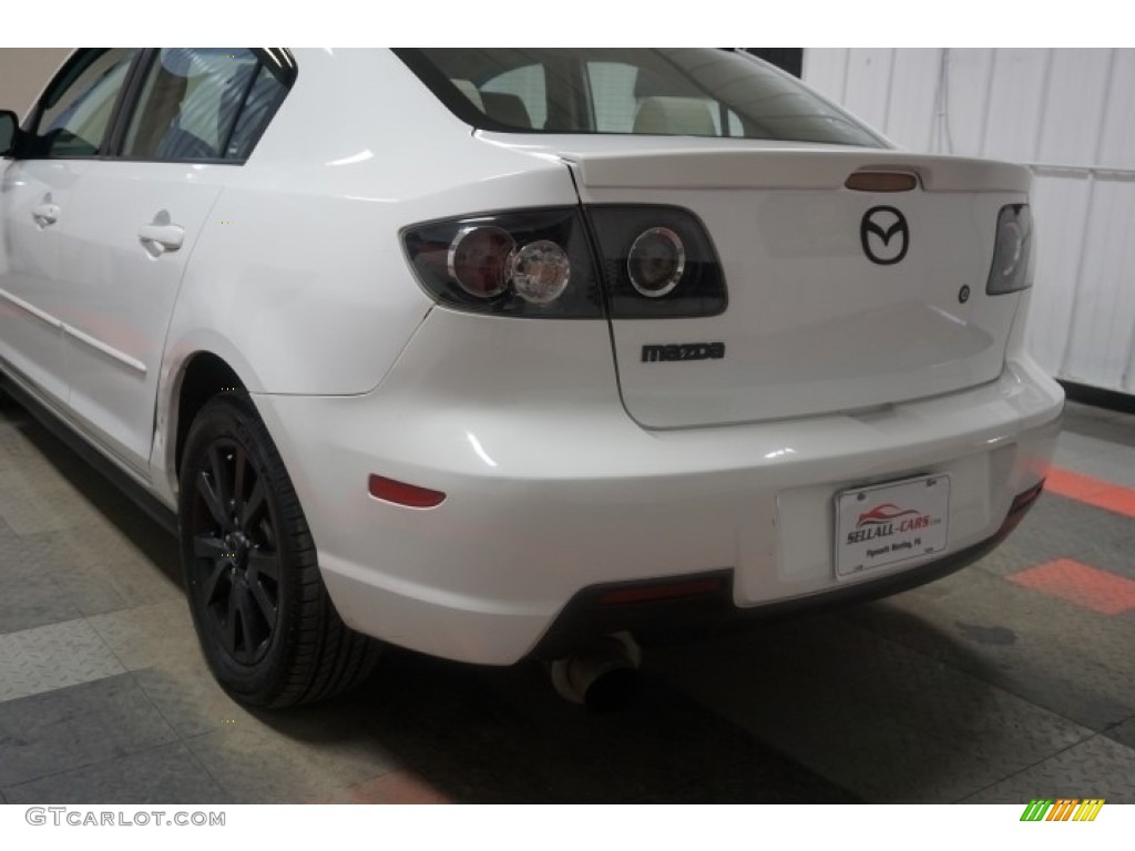2007 MAZDA3 i Sport Sedan - Rally White / Beige photo #62