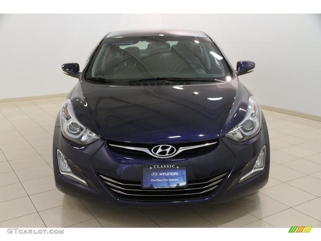 2014 Elantra Limited Sedan - Blue / Gray photo #2